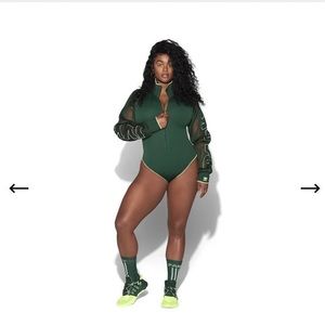 Adidas X Ivy Park 3X Mesh Sleeve Bodysuit